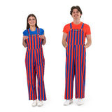 Orange and Blue Striped "Game Bib" Overalls