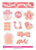 Gamma Phi Beta Western Disco Sticker Sheet