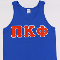 Greek Tank with Stitched Letters
