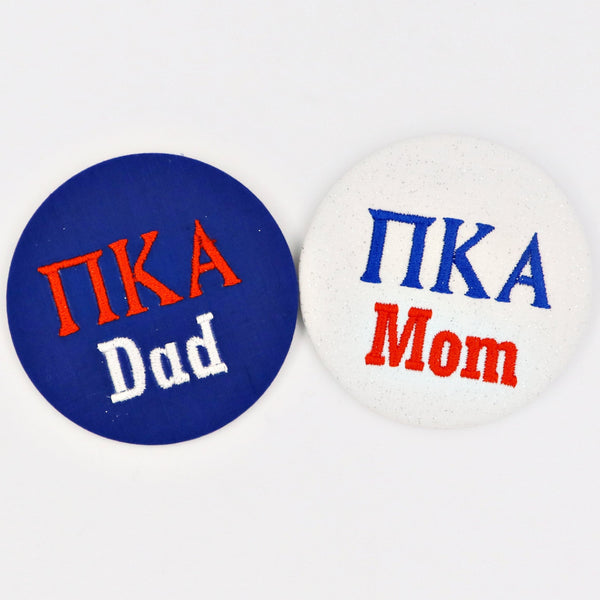 Pi Kappa Alpha Mom/Dad Embroidered Button