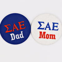 Sigma Alpha Epsilon Mom/Dad Embroidered Button