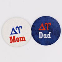 Delta Upsilon Mom/Dad Embroidered Button