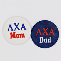 Lambda Chi Alpha Mom/Dad Embroidered Button