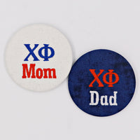 Chi Phi Mom/Dad Embroidered Button