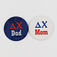 Delta Chi Mom/Dad Embroidered Button