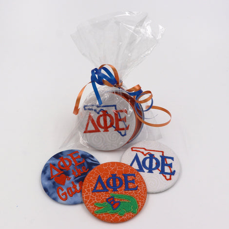 Delta Phi Epsilon Game Day Embroidered Button Set 1