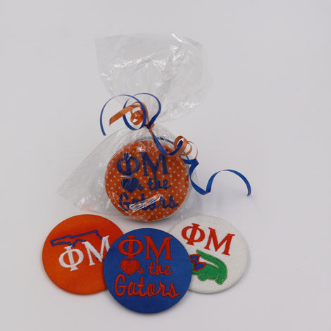 Phi Mu Game Day Embroidered Button Set 1