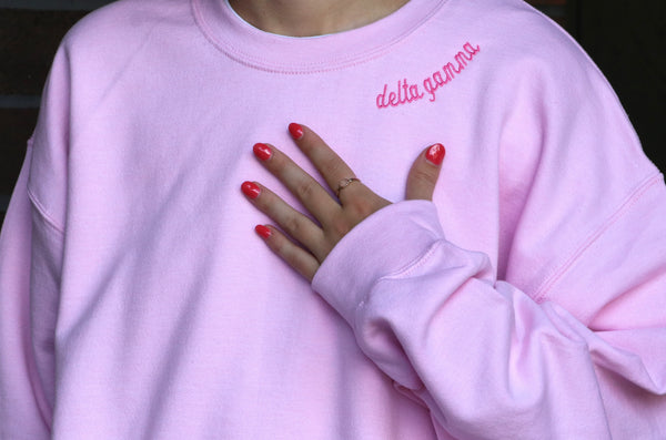 Delta Gamma Side Script Crewneck