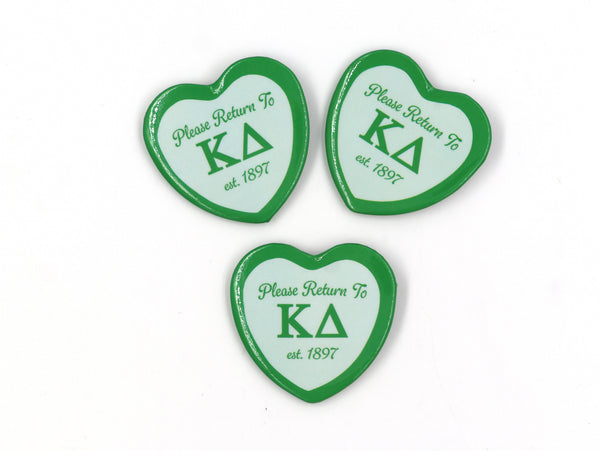 Kappa Delta Heart Shaped Button