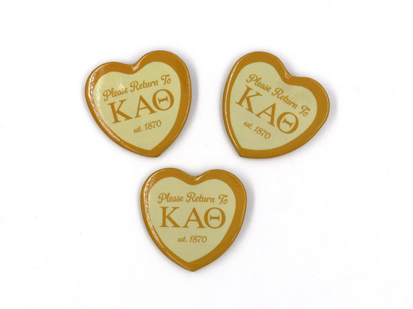Kappa Alpha Theta Heart Shaped Button