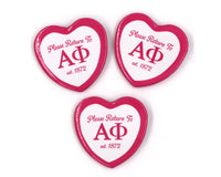 Alpha Phi Heart Shaped Button