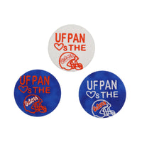 UF Pan "Hearts the Gators" Game Day Embroidered Button