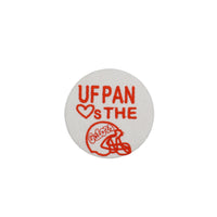 UF Pan "Hearts the Gators" Game Day Embroidered Button