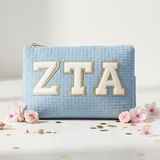 Sorority Waffle Make-Up Bag with Chenille Letters
