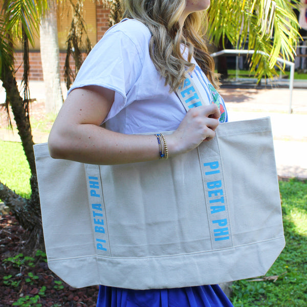 Pi Beta Phi Large Canvas Tote Bag