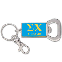 Sigma Chi Keychain with Flat Bottle Opener