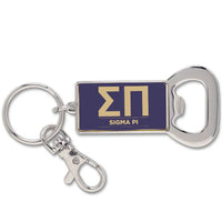 Sigma Pi Keychain with Flat Bottle Opener