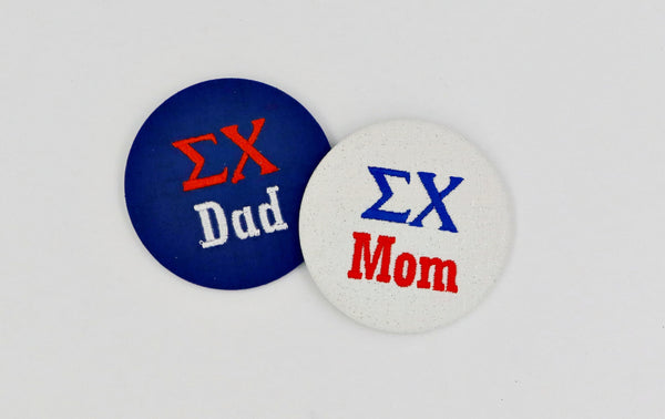 Sigma Chi Mom/Dad Embroidered Button