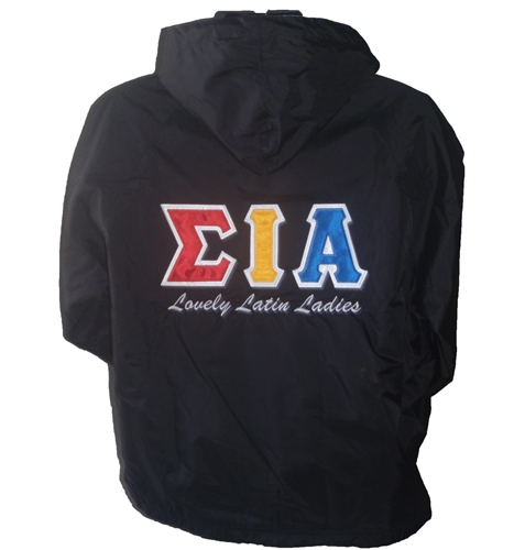 Sigma Iota Alpha Solid Black Pullover Anorak