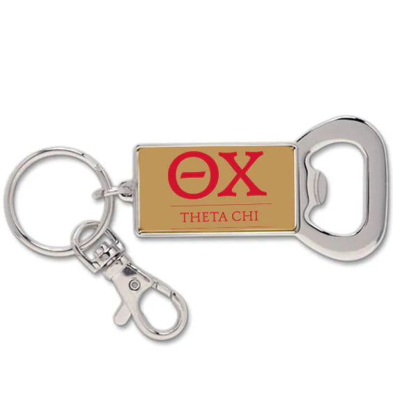 Theta Chi Keychain with Flat Bottle Opener