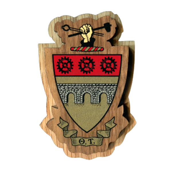 Theta Tau Large Wood Crest