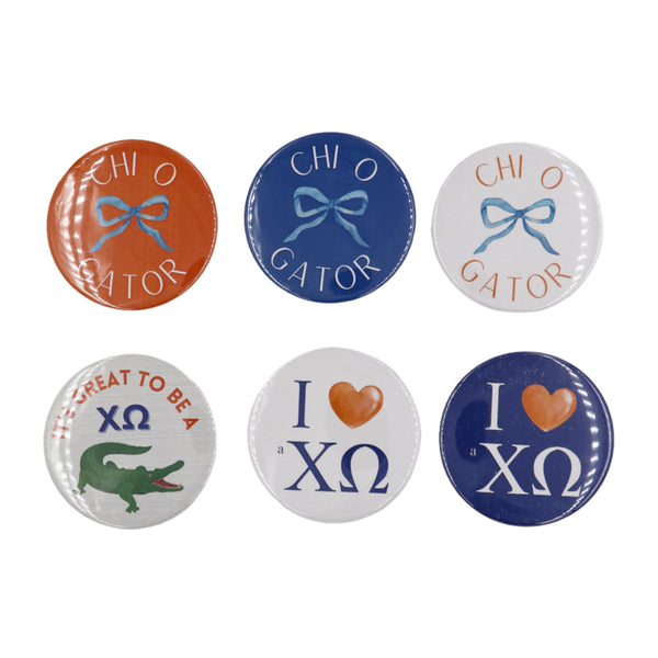 Chi Omega 2025 Printed Buttons
