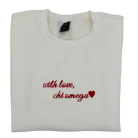 Chi Omega With Love Crewneck