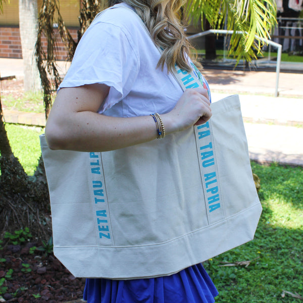 Zeta Tau Alpha Large Canvas Tote Bag
