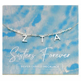 Zeta Tau Alpha Silver Greek Letters Necklace