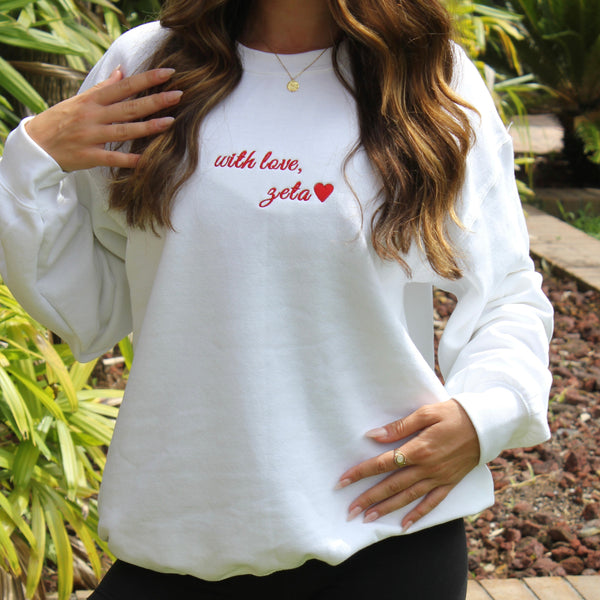 Zeta Tau Alpha With Love Crewneck
