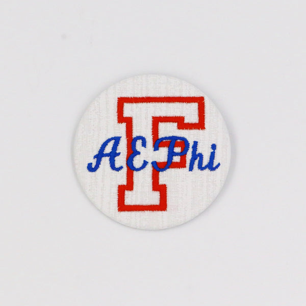 Alpha Epsilon Phi Florida "F" Game Day Embroidered Button