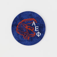 Alpha Epsilon Phi Gator Mascot Game Day Embroidered Button