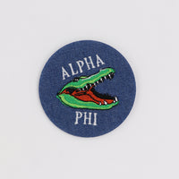 Alpha Phi Gator Mascot Game Day Embroidered Button