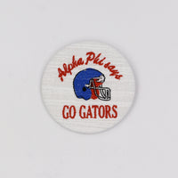 Alpha Phi Gator Mascot Game Day Embroidered Button