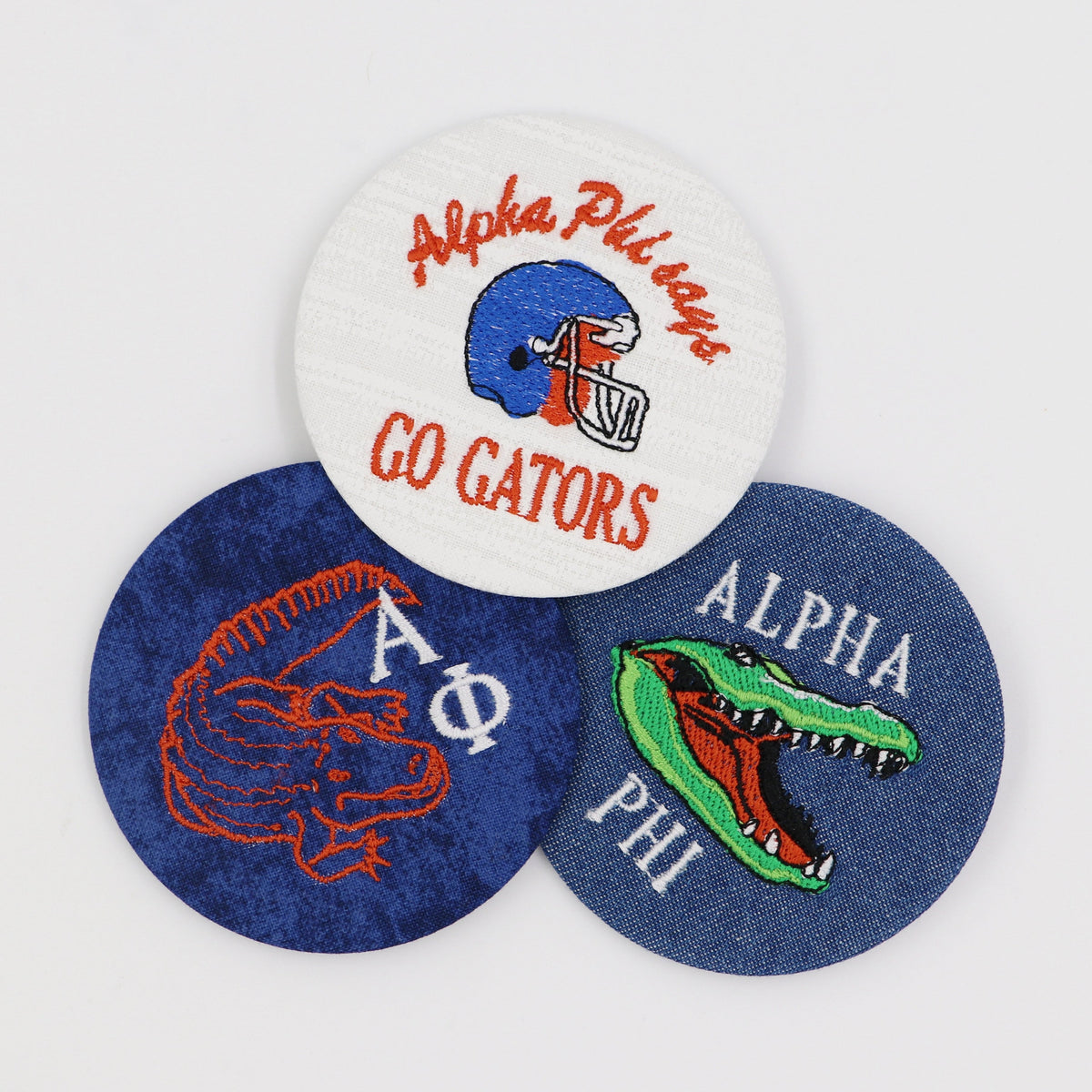 Alpha Phi Gator Mascot Game Day Embroidered Button – Greek Divine and More