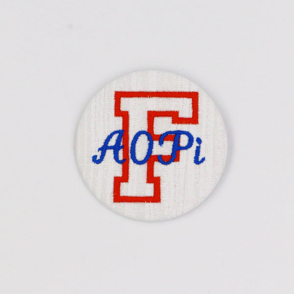 Alpha Omicron Pi Florida "F" Game Day Embroidered Button
