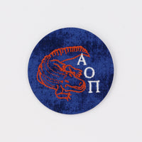 Alpha Omicron Pi Gator Mascot Game Day Embroidered Button