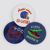 Alpha Omicron Pi Gator Mascot Game Day Embroidered Button