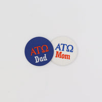 Alpha Tau Omega Mom/Dad Embroidered Button