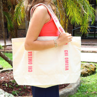 Chi Omega Large Canvas Tote Bag