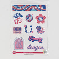 Delta Gamma Western Disco Sticker Sheet