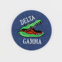 Delta Gamma Gator Mascot Game Day Embroidered Button