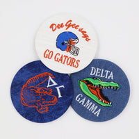 Delta Gamma Gator Mascot Game Day Embroidered Button