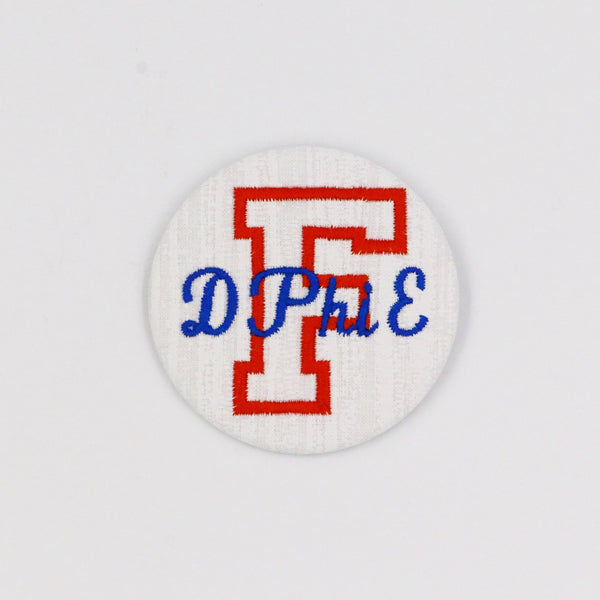 Delta Phi Epsilon Florida "F" Game Day Embroidered Button
