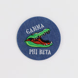 Gamma Phi Beta Gator Mascot Game Day Embroidered Button