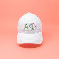 Alpha Phi Floral Embroidered Hat
