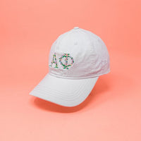 Alpha Phi Floral Embroidered Hat