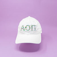 Alpha Omicron Pi Floral Embroidered Hat