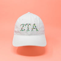 Zeta Tau Alpha Floral Embroidered Hat