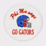Phi Mu Gator Mascot Game Day Embroidered Button